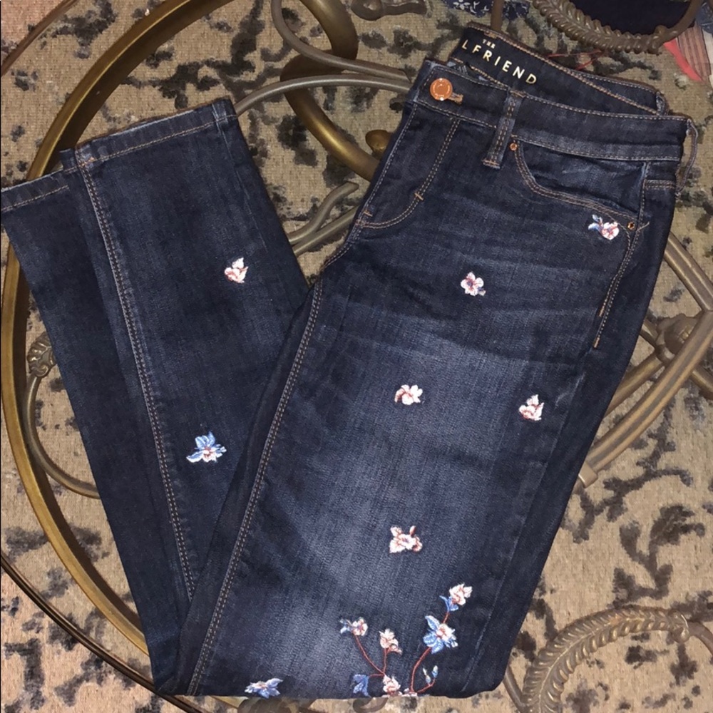 WHBM Embroidered jeans
